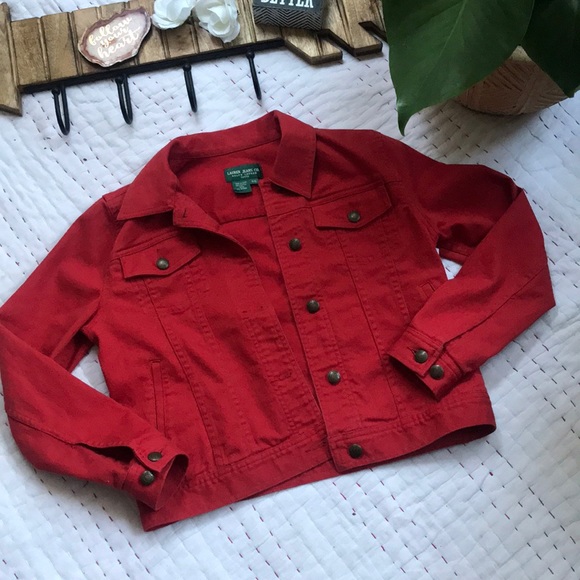 ralph lauren red denim jacket